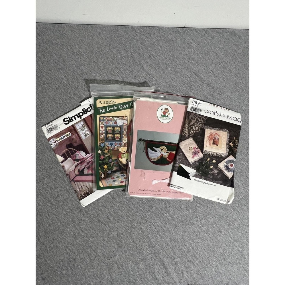Vintage Quilt & Craft Pattern Lot Simplicity 7847 9691 Angels Little Quilt LQC9